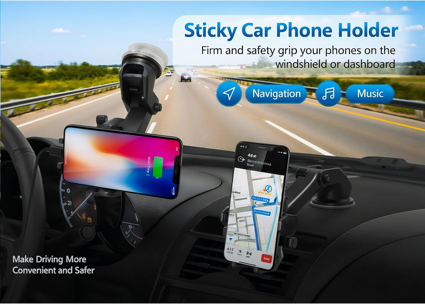 Foldable Phone Stand for Desk | Six Position Adjustable Folding Bracket for Cell Phone | Black Cellphone Holder for Desk & Smartphone Stand | Cellphone & Accessories for Men & Women