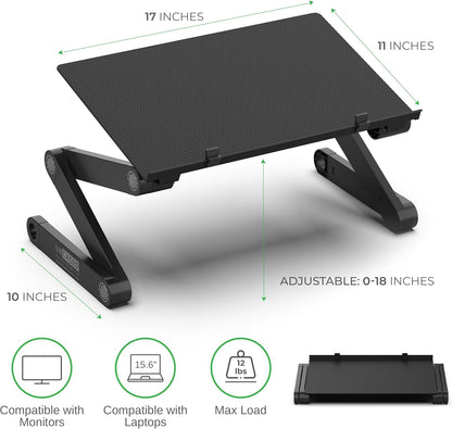 WorkEZ Monitor Stand, Single Mount Height Adjustable Monitor Riser for Desk, Ergonomic Desktop Computer Stand