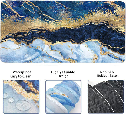 Large Mouse Pad and Keyboard Wrist Rest, Desk Pad for Keyboard and Mouse, 4-in-1 Large Gaming Mouse Pad with Wrist Support, Desk Mat for Home Office Study Game-Galaxy Fluid