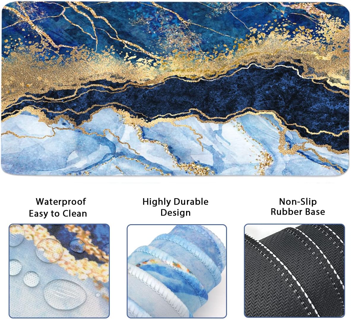 4-in-1 Large Mouse Pad, Keyboard Wrist Rest Pad & Wrist Support Mousepad Set, Extended Desk Pad Waterproof Desk Mat for Home Office Study Game