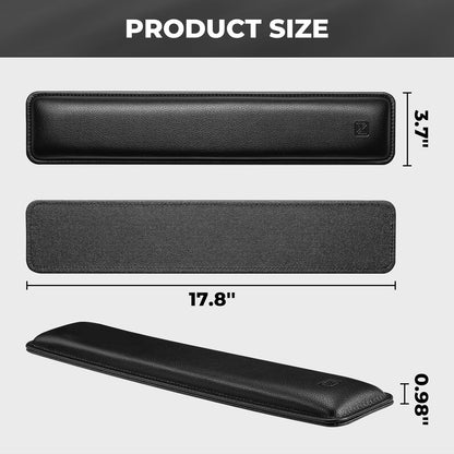 GLENCREAG Ergonomic Keyboard Wrist Rest - PU Leather Cushioned Support for Typing & Gaming, Comfortable Contoured Design for Wrist Pain Relief (Black)
