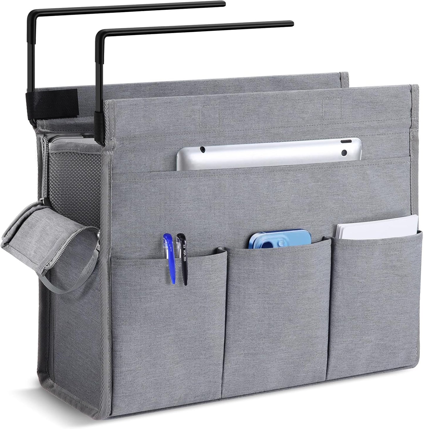 MASTLU Under Desk Hanging Storage Bag, Desk Organizer Storage, Office Side Storage Bag, Compatible with A4 Files, Detachable Handle Design, No Assembly Required, For Office Home School (Black)