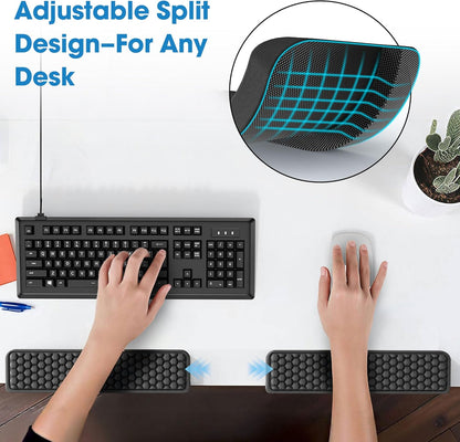 MEKASS L-Shaped Desk Elbow Pad for Desk, Memory Foam Elbow Support Padding with Non-Slip, 2-Piece Ergonomic Desk Edge Cushion, Wrist Comfort Support for Office Home (Diamond Black)