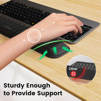 MEKASS Keyboard Wrist Rest, Soft Memory Foam Wrist Support for Keyboard, Keyboard Hand Rest Pad for Wrist Pain Relief, Keyboard Wrist Guard for Long Hours of Work, Gaming, Studying（Classic Black）