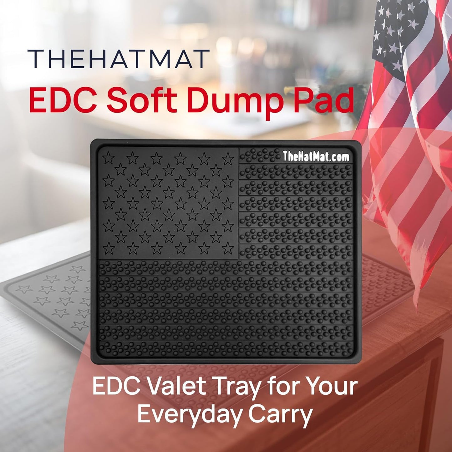 EDC Soft Dump Pad - EDC Valet Tray All for Everyday Carry Rubber, Non Skid Key Tray & Desk Organizer, Anti-Slip, Scratch-Resistant & Easy to Clean, Perfect for Home, Office or Anywhere