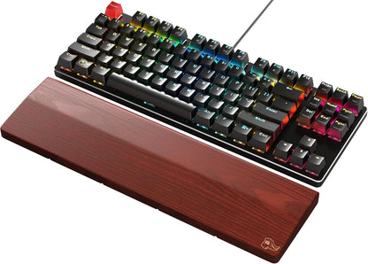 GLORIOUS Gaming Wooden Keyboard Wrist Rest (Compact) - White Ash Wood, Medium-Coarse Grain, Smooth Surface, Sweat & Oil Resistant, Easy Clean, Anti-Slip Rubber Base, 13" x 4" x 0.79" - Onyx