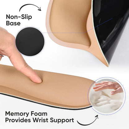 Wrist Rest Support for Mouse Pad Keyboard Set Circle Coaster Gaming Mouse Pad Ergonomic Gel Memory Foam Set for Computer, Laptop, Office, Pain Relief, Comfortably Typing Flowers KM-39