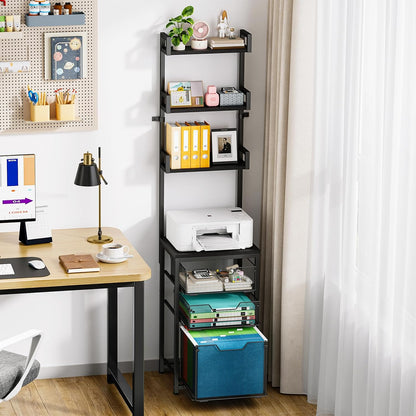 Sbanmao Rolling File Cart with 2 Storage Drawers, Mobile File Cabinet with Wheels, Hanging File Folder Organizer, Under Desk Storage, Printer Stand Utility Cart Filing Cabinet for Home Office,Black