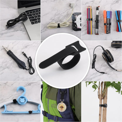Nettbe 60 PCS 6 Inches Reusable Cable Ties, Adjustable Cord Straps Wire Organizer Cord Wrap and Hook Loop Cable Management