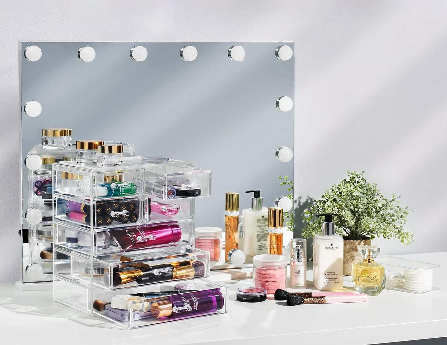 Sorbus Acrylic Makeup Organizer Set, 6-Drawer Vanity & Countertop Cosmetic Storage with Small & Wide Drawers, Clear Makeup Storage for Brushes, Lipsticks, Jewelry – Holiday Gift for Women & Teens