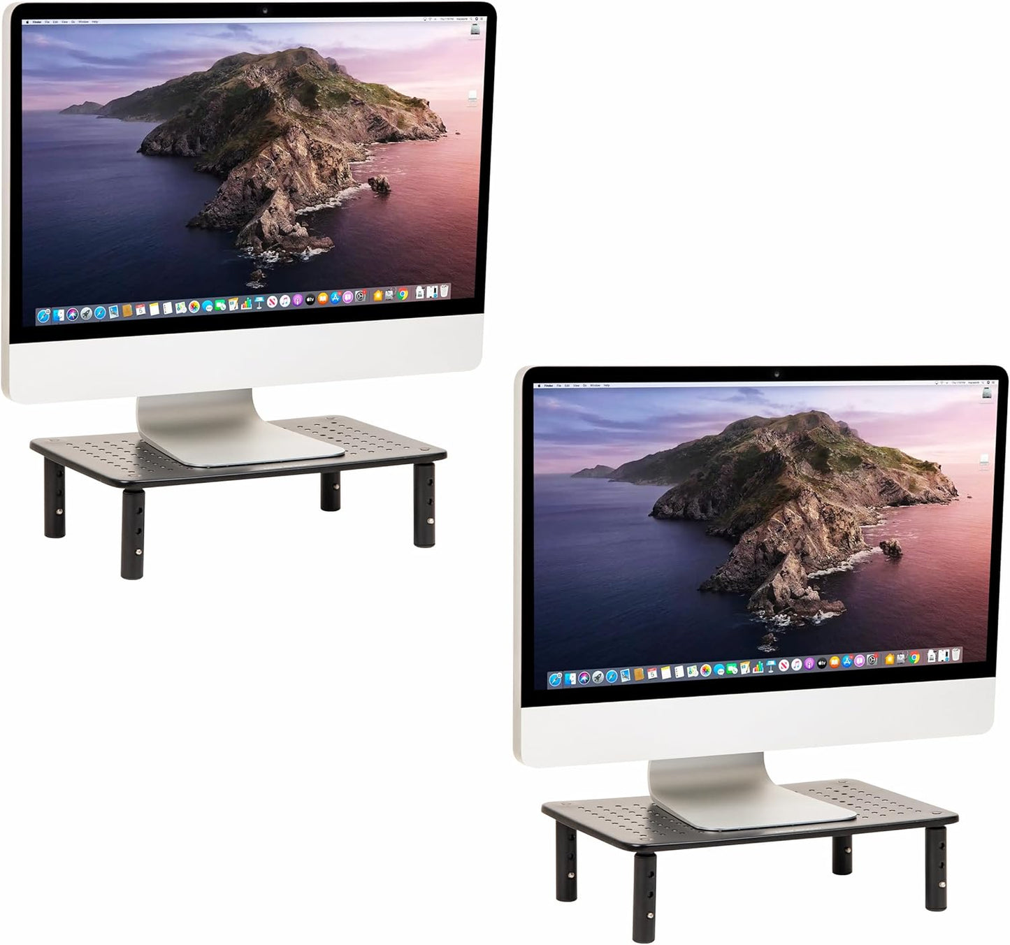Mind Reader Monitor Stand, Height Adjustable, Ventilated Laptop Riser, Office, Metal, 14.5"L x 9.25"W x 5.5"H, Black