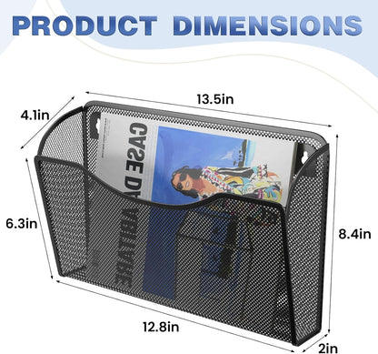 MINDEPOT Wall File Organizer,Hanging Wall Mounted File Folder Binder Holder Mail Organizer for Office,Home and School Supplies