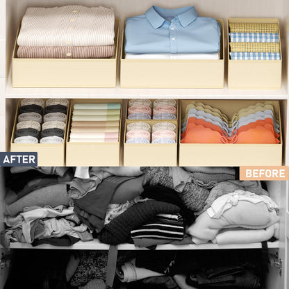 DIMJ Drawer Organizer Clothes - 20 Pack Closet Drawer Organizer Bins for Baby Clothes Storage, Fabric Dresser Organizer for Nursery Bedroom, Foldable Small Drawer Dividers for Underwear Socks