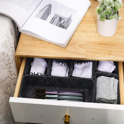 Desk Drawer Organizer Bins, 8pcs Felt Shallow Bathroom Storage Trays, Office Accessories & Workspace Organizers Jewelry & Makeup Boxes Containers(Black)