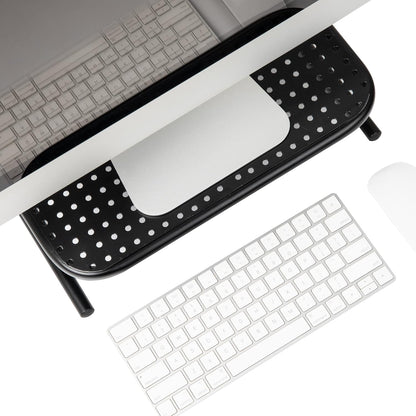 Mind Reader Monitor Stand, Ventilated Laptop Riser, Desktop Organizer, Metal, Set of 2, Black