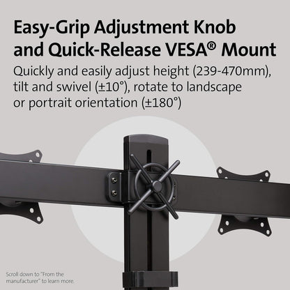 Kensington Single Monitor Desk Mount, C-clamp Vesa Stand Fits up to 32 inch Ultrawide Samsung LG , Low Profile Vertical Mount, Height Adjustable Free Standing Arm,K55512WW Black