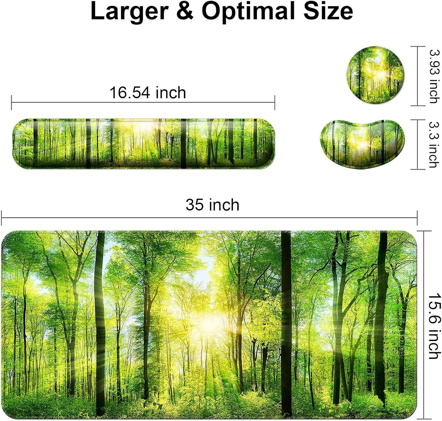 Keyboard Wrist Rest + Mouse Pad with Wrist Support + Desk Mat + Coaster 4 in 1 Set, XXL Large Gaming Mousepad Cute Ergonomic Mouse Pads for Desk Computer Laptop Office Decor-Beach