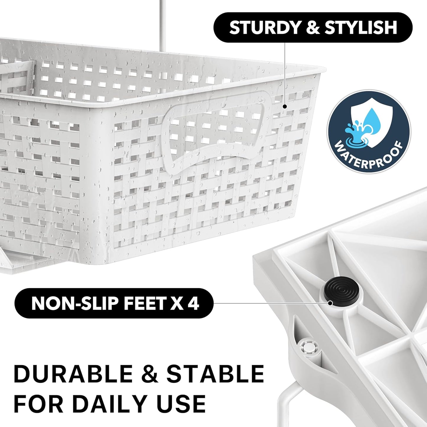Simple Houseware 2 Tier Bathroom Organizer Tray Pull-Out Sliding Drawer, Under Sink Storage, Black