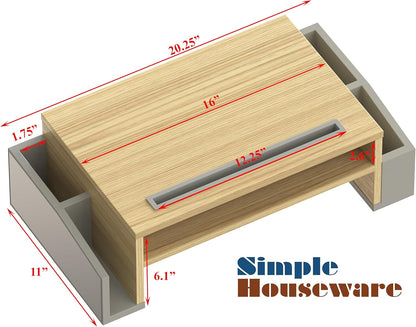 Simple Houseware Desk Monitor Stand Riser with Adjustable Organizer tray, Espresso