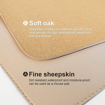 DAWNTREES Dual Sided Desk Mat,Leather Desk Pad,Cork Desk Mat Protector,with PU Leather Valet Tray Organizer,Large Mouse Pad,Desk Writing Pad for Office and Home(Dark Green 31.5"x15.8")