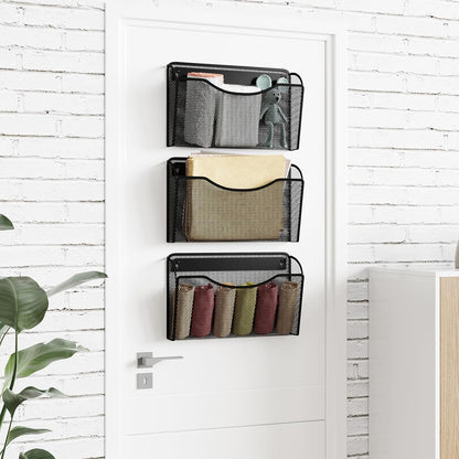 MINDEPOT Wall File Organizer,Hanging Wall Mounted File Folder Binder Holder Mail Organizer for Office,Home and School Supplies