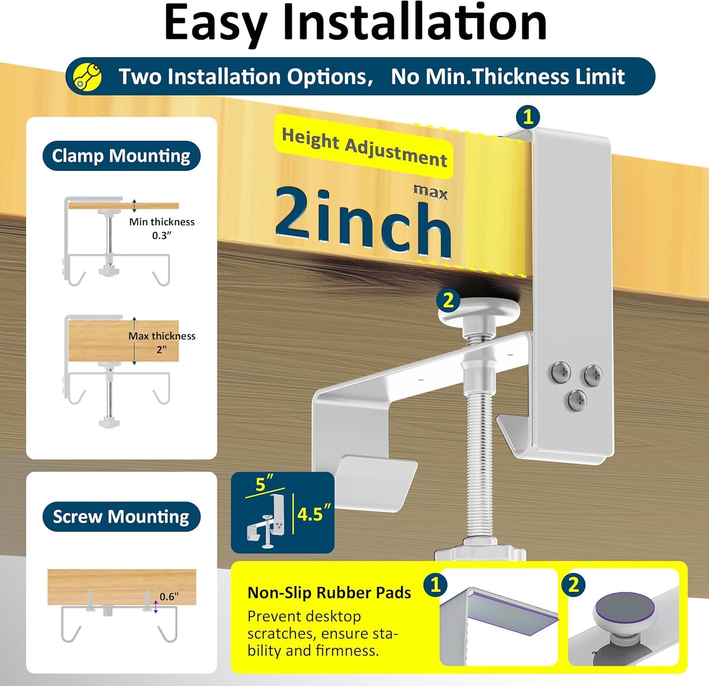 Under Desk Cable Management Tray - Under Desk Cord Management - Clamp/Screw Mount - Fabric Wire Management - Cable Raceways Tray Cord Hiders for Office/Home (Black, 35.8"×5.6")