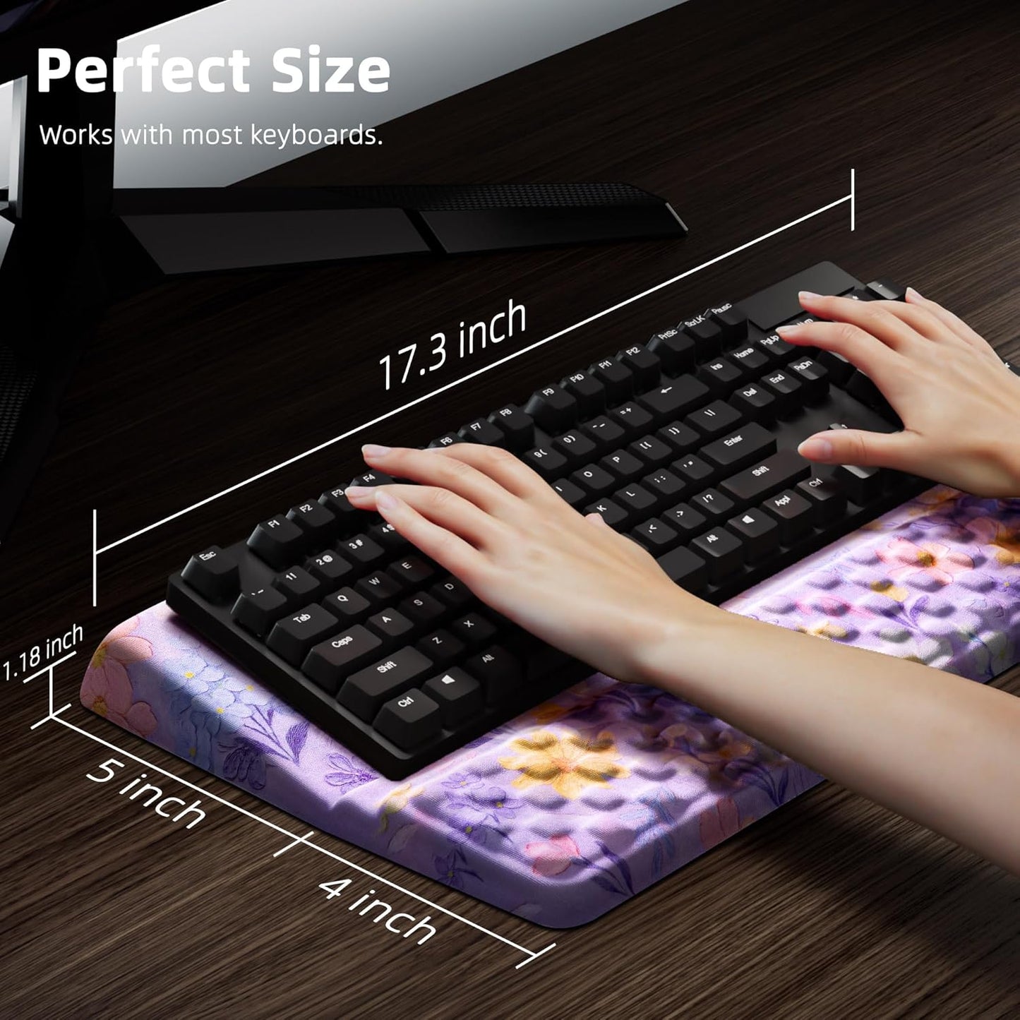 Ospelelf Keyboard Wrist Rest, Comfortable Ergonomic Keyboard Stand Riser Holder for Office Home