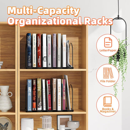 Simple Trending 9 Section Metal File Sorter Organizer for Desk Home Office, Black
