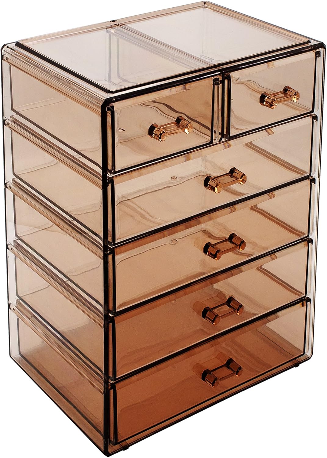 Sorbus Acrylic Makeup Organizer Set, 6-Drawer Vanity & Countertop Cosmetic Storage with Small & Wide Drawers, Clear Makeup Storage for Brushes, Lipsticks, Jewelry – Holiday Gift for Women & Teens