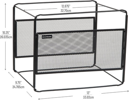 Mind Reader Hanging File Folder Organizer, Desktop Organizer, Storage, Office, Metal Mesh, Silver