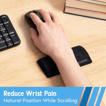 i-Rocks Memory Foam Keyboard Wrist Rest - Pain-Reducing Wrist Rest for Computer Keyboard - Non-Slip Rubber Base Wrist Rest - Cooling Keyboard Pad for Long Hours of Work, Studying, Gaming