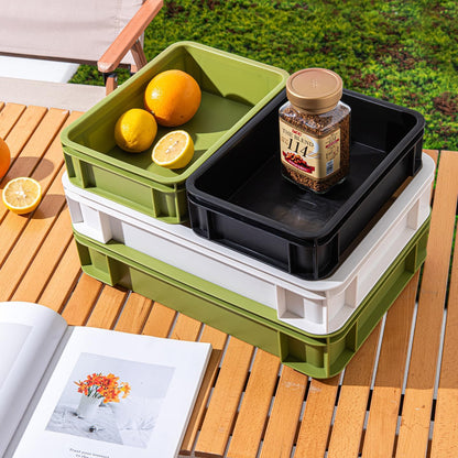 Stackable Organizer Boxes - Create Your Perfect Modular Desktop Storage System Office Desk Organizer Set15.8''*11''*3.26'' (Beige, 6Large)