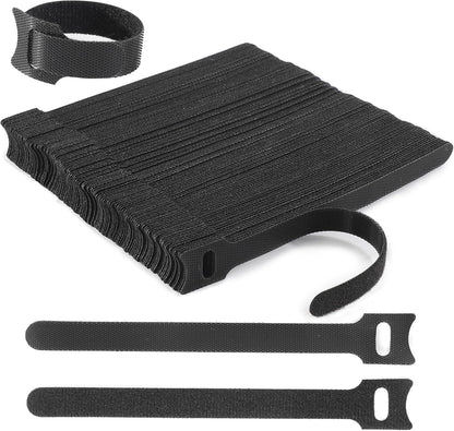 Nettbe 60 PCS 6 Inches Reusable Cable Ties, Adjustable Cord Straps Wire Organizer Cord Wrap and Hook Loop Cable Management