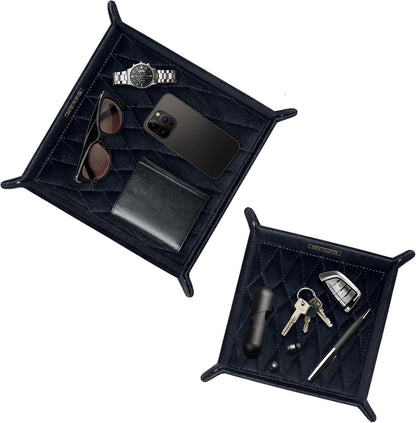 Benevolence LA Perfume & Jewelry Trays for Dresser, Set of 2 | Vanity Valet Organizer, Catch-All Tray for Makeup & Accessories | Decorative Desk & Dressing Table Organizer – Dusty Pink