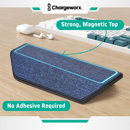 CHARGEWORX Magnetic Cable Organizer – Weighted Non-Adhesive Cord Holder with 3 Magnetic Clips for USB-C, Lightning & MagSafe Cables – Desk, Office & Nightstand Cable Management