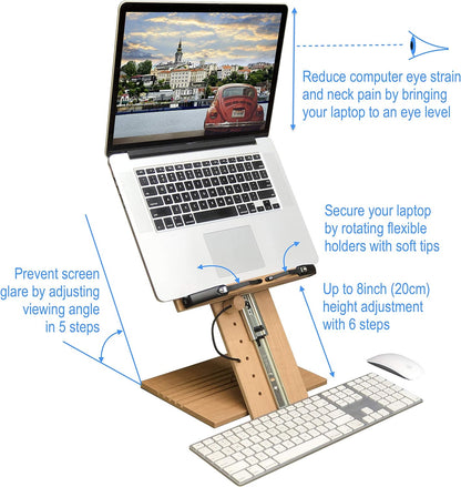 BS1500PRO Large Portable Height Adjustable Foldable Eye-Level Ergonomic Bookstand Holder for Reading Hands Free Large Thick Heavy College Textbooks Tablets Neck Pain Free