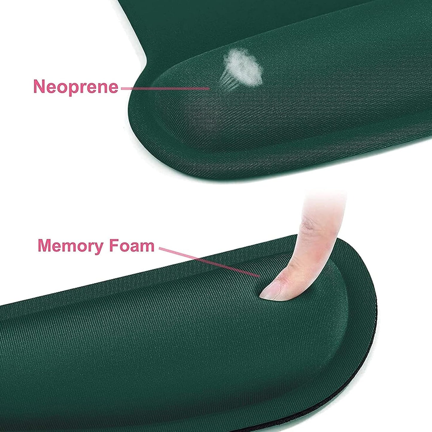 MOSISO Wrist Rest Support for Mouse Pad & Keyboard Set, Ergonomic Mousepad Non-Slip Base Home/Office Pain Relief & Easy Typing Cushion with Neoprene Cloth & Raised Memory Foam, Apricot