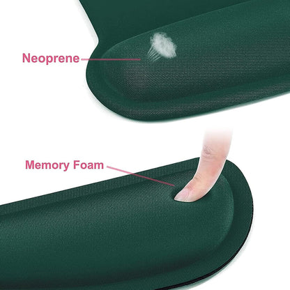 MOSISO Wrist Rest Support for Mouse Pad & Keyboard Set, Ergonomic Mousepad Non-Slip Base Home/Office Pain Relief & Easy Typing Cushion with Neoprene Cloth & Raised Memory Foam, Apricot