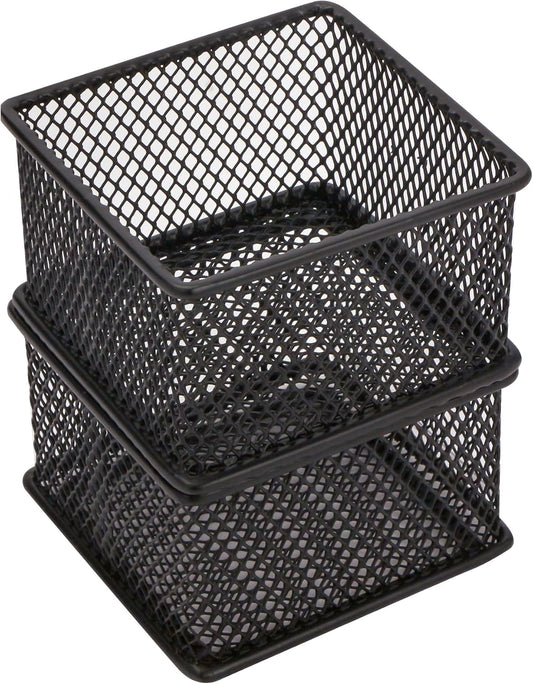 Annova Stackable Mesh Drawer Cabinet and Shelf Organizer Bins Storage Basket School Office Supply Holder Tray- Set of 2 (Gold, 3x3x2 Inch)