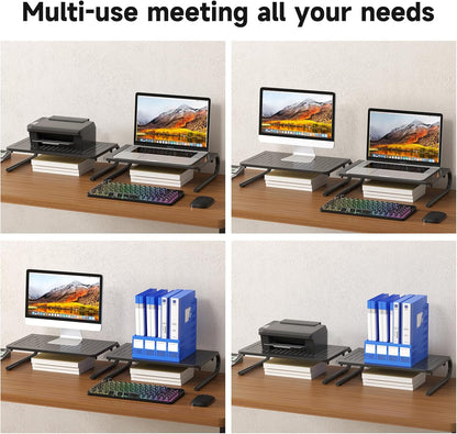 suptek Monitor Stand Riser for Computer,Laptop,Printer, Notebook and All Flat Screen Display with Vented Metal Platform and 4 Inches Height Underneath Storage (MST004)