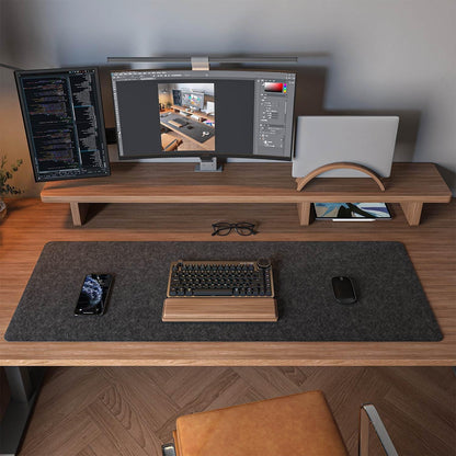 Large Felt Desk Mat,47.2"x 23.6",Non-Slip Desk Pad for Office and Home,120x60cm Full Table Mouse Pad,Keyboard Mats for Desk,Desktop Protection(Dark Gray)