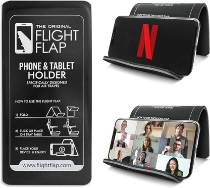Flight Flap Airplane Phone Holder, Flexible Cell Phone Holder, Folding Cellphone Stand for Desk, Bed, Office, Treadmill - Airplane Gadgets for Long Travel Accessories - Plane Essentials (Silicone)