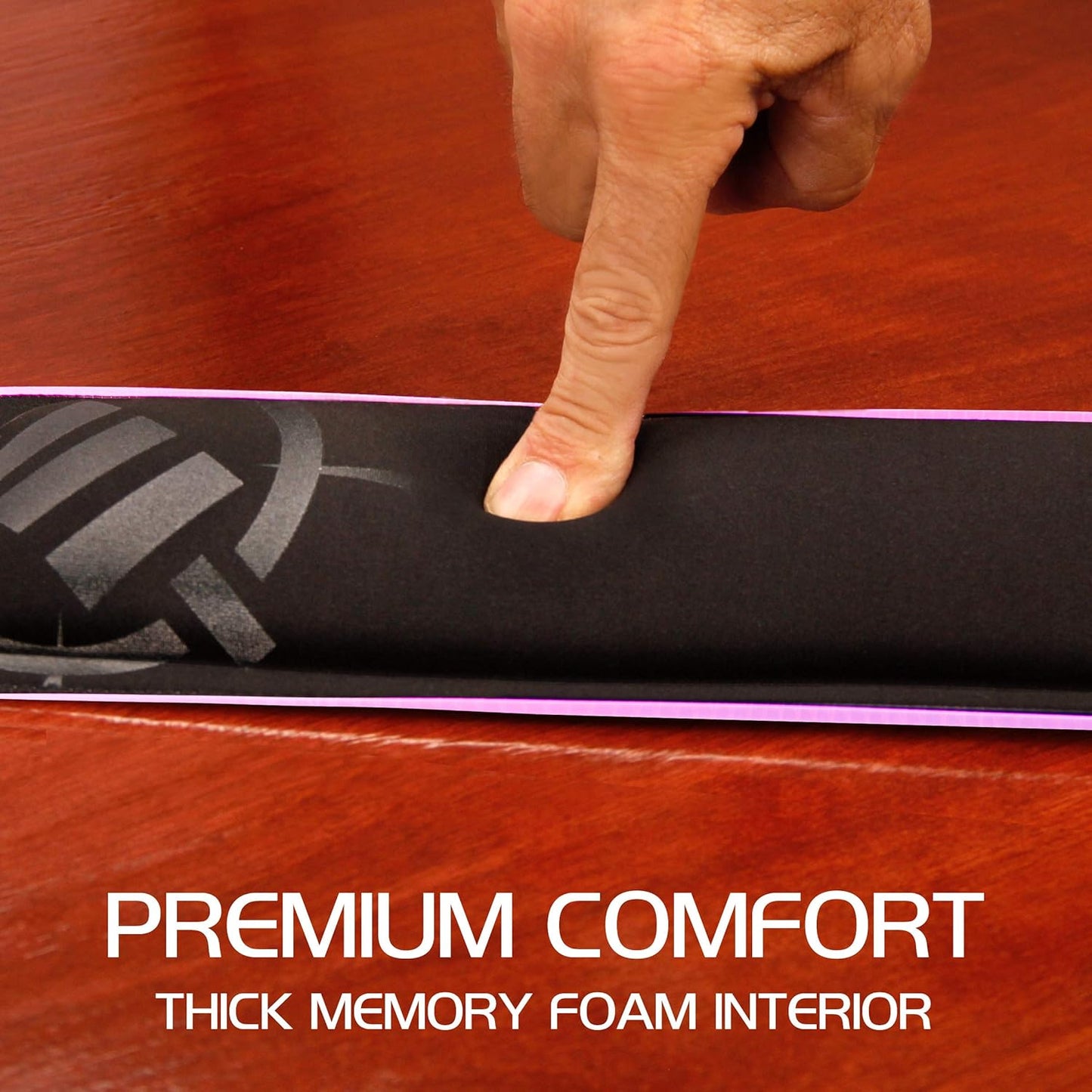 ENHANCE Keyboard Wrist Rest - Keyboard Wrist Support with Memory Foam Pad and Premium Anti-Fray Stitching - Fits Full Size Boards Helps with Pain for PC, Laptop, Office Typing - Galaxy