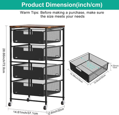 3-Drawer Storage Organizer, Under Desk Rolling File Cart with Lockable Wheels, Hanging File Folder Organizer for Letter Size, Utility Craft Cart Filing Cabinet for Home Office,Black