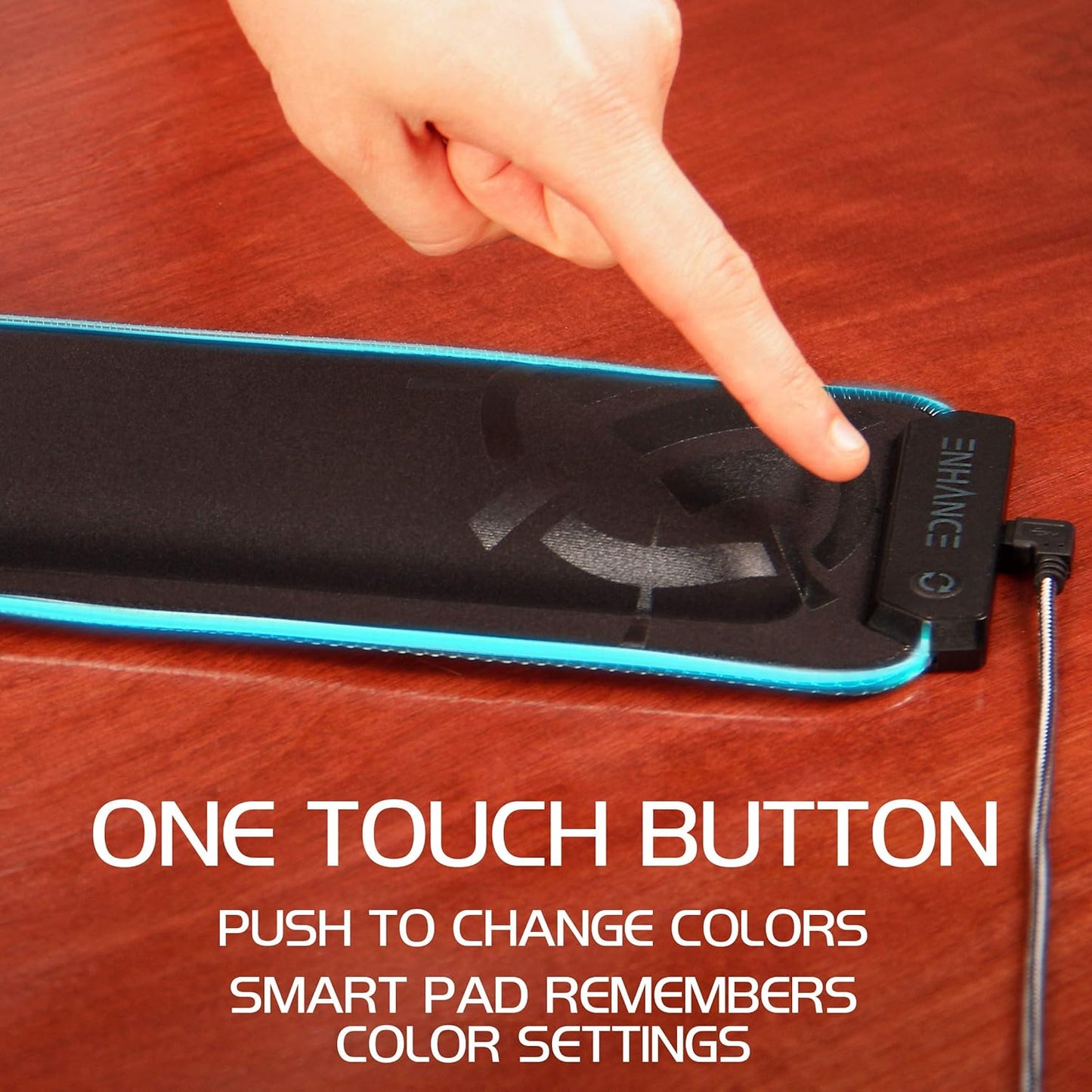 ENHANCE Keyboard Wrist Rest - Keyboard Wrist Support with Memory Foam Pad and Premium Anti-Fray Stitching - Fits Full Size Boards Helps with Pain for PC, Laptop, Office Typing - Galaxy