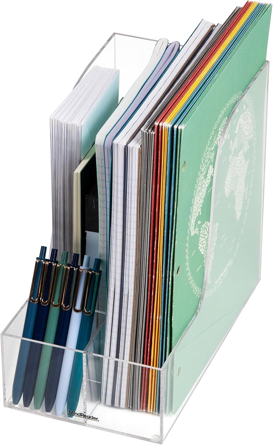Mind Reader Paper Tray, Desktop Organizer, File Storage, Modern, Office, Acrylic, Clear