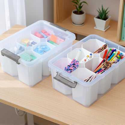 Citylife 17 QT Plastic Storage Bins Clear Storage Box with Lids Multipurpose Stackable Storage Containers for Organizing Tool, Craft, Crayon