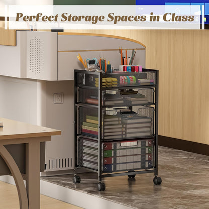 Rolling Utility Cart with 3 Drawers, Craft Organizer and Storage with DIY Divider, Lockable Wheels, Multi-Functional Storage for Art Supplies, Store for Brushes & Paints & Small Parts(Patent Pending)