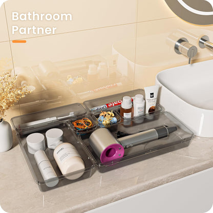 【Military Grade】A-LuGei Drawer Organizer, 【𝟱𝗦𝗶𝘇𝗲】 Makeup organizer, 【Holds 177 Items】 Bathroom Organizers and Storage, Organization and Storage, Desk Drawer Organizer for Bathroom Vanity