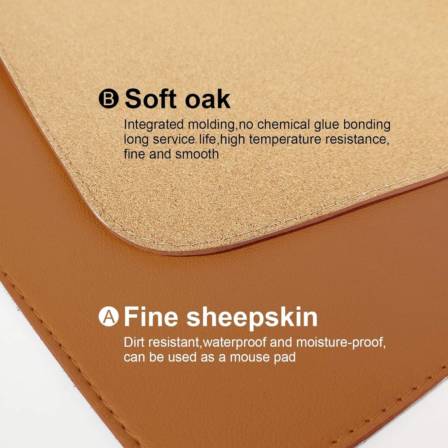 DAWNTREES Dual Sided Desk Mat,Leather Desk Pad,Cork Desk Mat Protector,with PU Leather Valet Tray Organizer,Large Mouse Pad,Desk Writing Pad for Office and Home(Dark Green 31.5"x15.8")